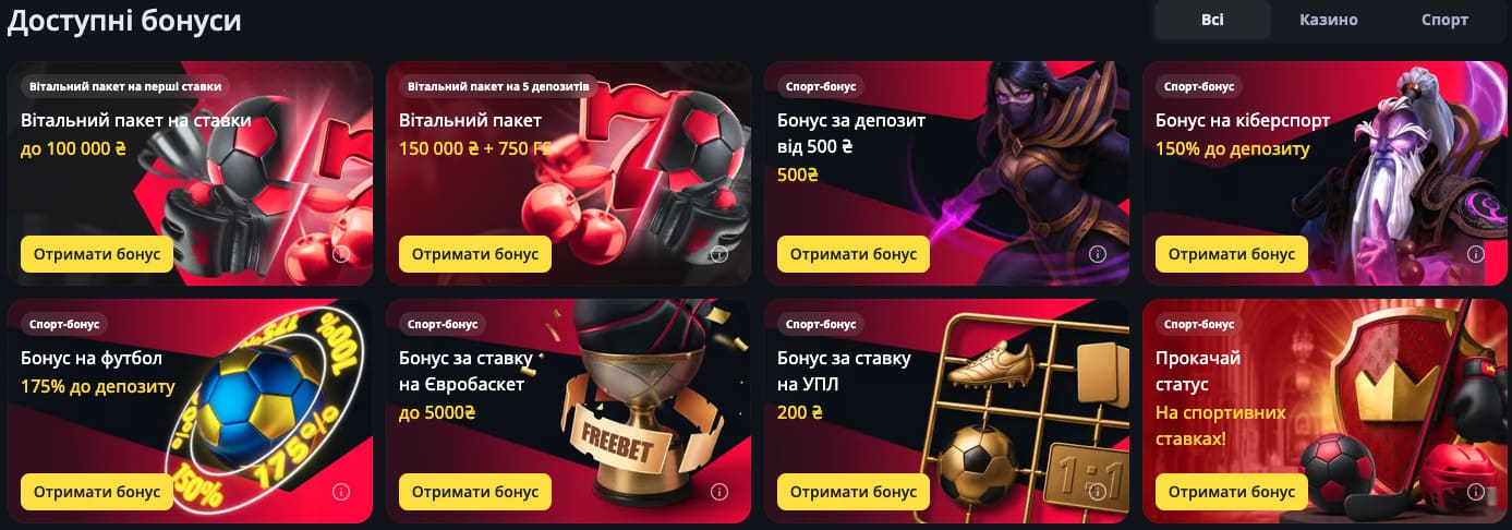 Беткінг бонуси